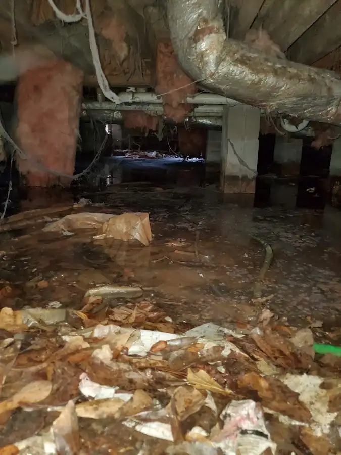 Crawl space flood assessment for Commercial Water Damage Restoration in Muscatine